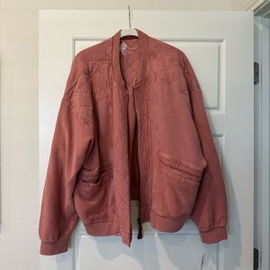 Pilcro Pink Cotton Jersey Bomber - XL